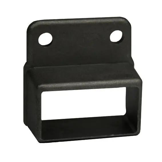 [BKRB466] Steel Fence Rail Bracket, 50x25mm Wide Tube, Single Lug, 2 Hole - Black