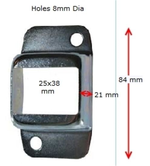 Steel Fencing Rail Bracket for tube size 25x38 - Double Lug - Two holes