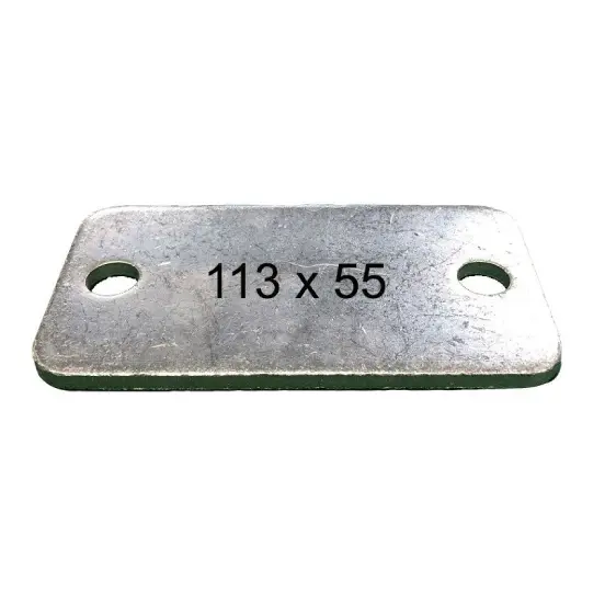 [SE770] Rectangular Steel Base Plate, 113x55x5mm, 2 Holes