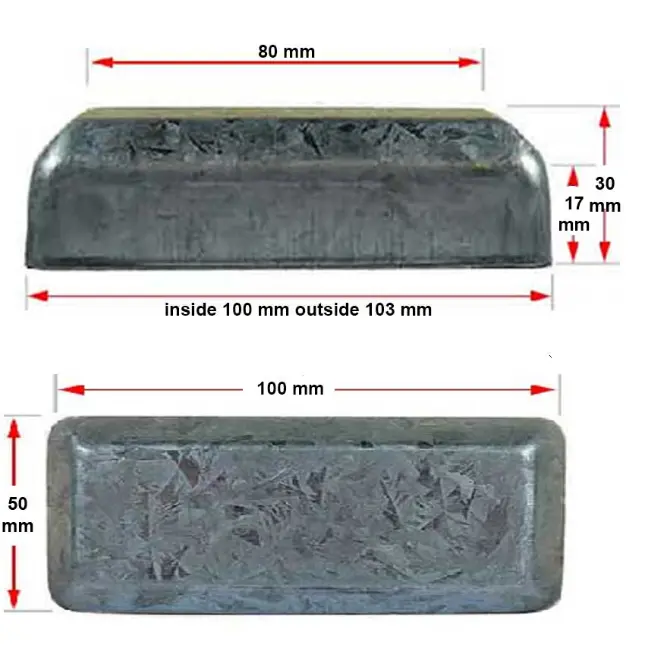 [CP634] Steel Rectangular End Cap to fit Tube Size 100x50mm