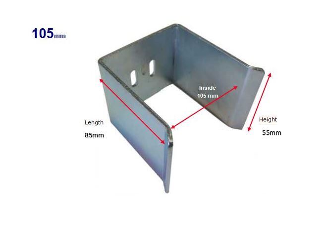 [SGSB427] Steel Sliding Gate Holder/Catcher for Gates 100mm, Small Profile - Zinc