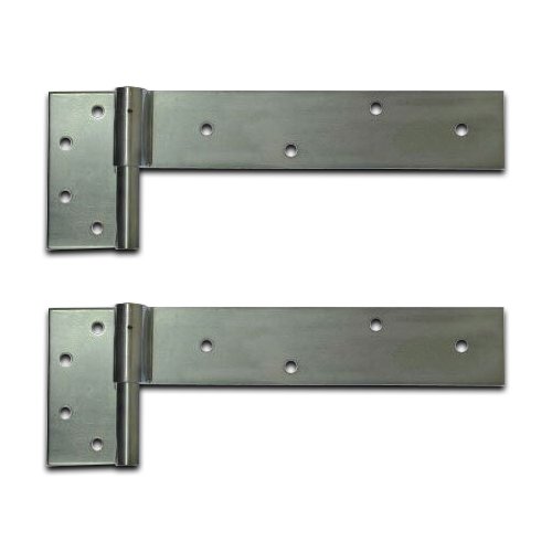 Zinc Plated Strap Hinges For Timber Gates - 14mm Pin, 300x50mm, LH, Silver - Pair