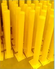 Safety Bollard Steel Round 80NB (90mm OD) 1200mm long Base 200x200mm Safety Yellow.