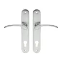 Insert Mortice Lock Handle Set - Euro, Stainless Steel in Bright Chrome Silver - Pair