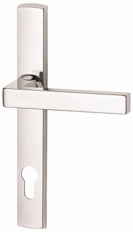 Swing Gate Lever Handle Set -  Palladium  Lever On Long Plate Chrome