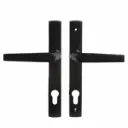 Insert Mortice Lock Handle Set - Euro, L Shaped - Stainless Steel in Matt Black - Pair