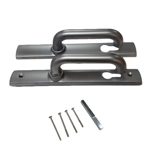 [FK276] Insert Mortice Lock Handle Set - Euro, Stainless Steel in Satin Chrome Silver - Pair