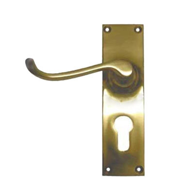 Swing Gate Lever Handle Set - Rose Brass