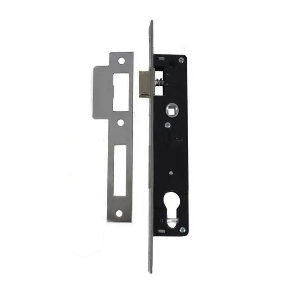 [FK312] Euro Insert Mortice Lock - 40x40 Frame, 25mm Backset, Silver - For Swing Gates
