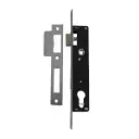 Euro Insert Mortice Lock - 40x40 Frame, 25mm Backset, Silver - For Swing Gates