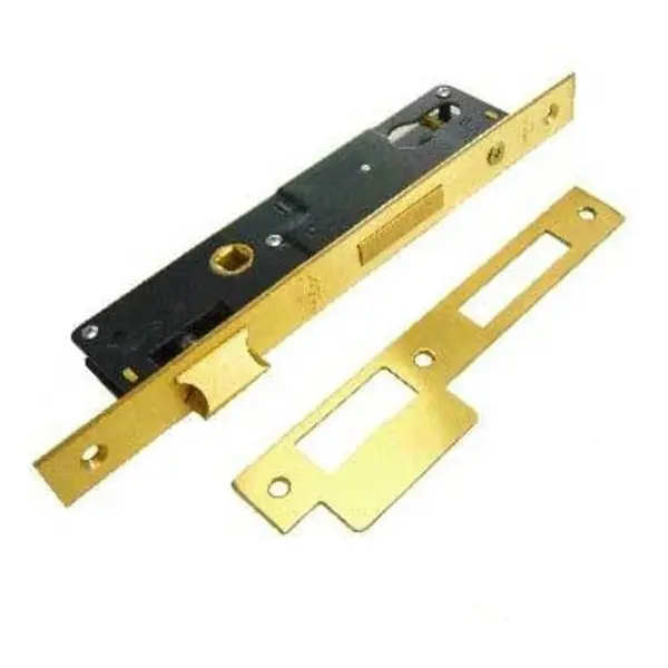 [FK318] Euro Insert Mortice Lock - 50x50 Frame, 35mm Backset, Gold - For Swing Gates