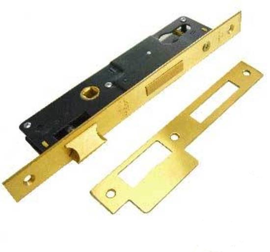 Euro Insert Mortice Lock - 50x50 Frame, 35mm Backset, Gold - For Swing Gates