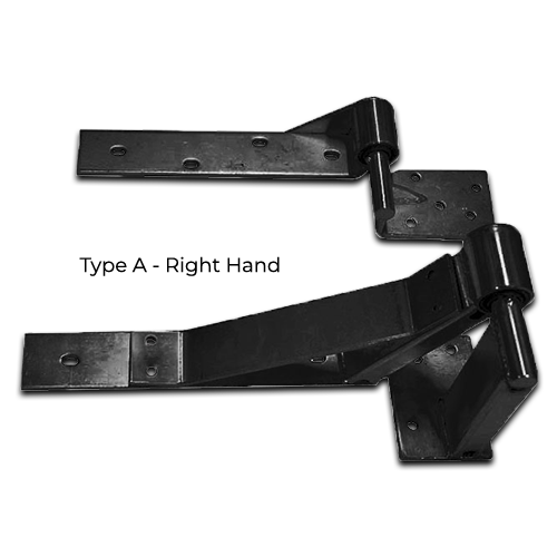 Residential Rising Gate Hinges - Type A, Black, RH Side 
