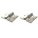Zinc Plated Screw to Screw Prison Hinges - 16mm Pin, LH, Silver - Pair