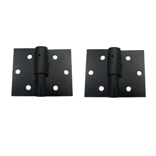 Zinc Plated Screw to Screw Prison Hinges - 16mm Pin, RH, Pair - BLACK