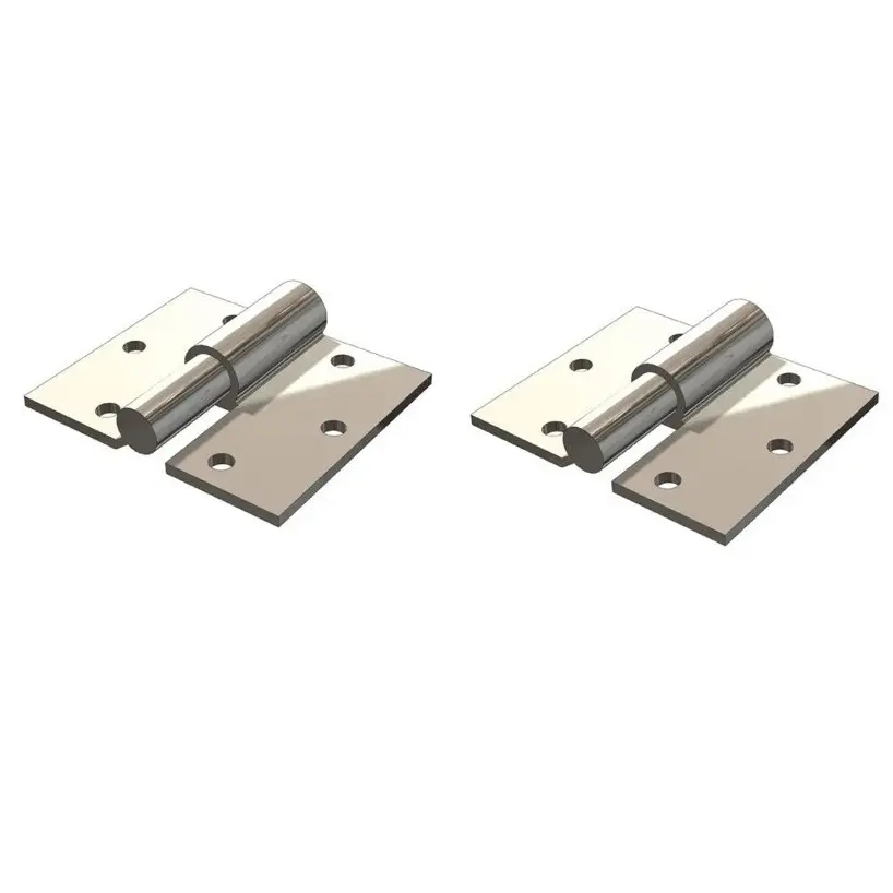 [HN260] Zinc Plated Screw to Screw Prison Hinges - 19mm Pin, LH, Silver - Pair