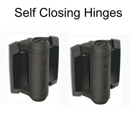 D&D TruClose Adjustable Self Closing Hinges for Gates up to 30kg : Black, for Metal, Two Legs