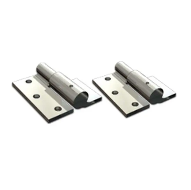 Zinc Plated Weld to Screw Prison Hinges - 16mm Pin, RH, Silver - Pair