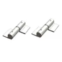 Zinc Plated Weld to Weld Prison Hinges - 16mm Pin, LH, Silver - Pair