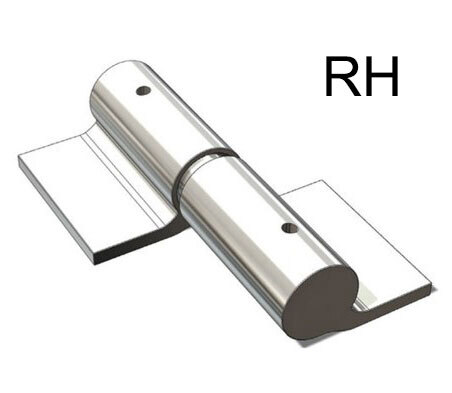 [HGHW200] Zinc Plated Weld to Weld Prison Hinges - 16mm Pin, RH, Silver - Pair