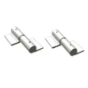 Zinc Plated Weld to Weld Prison Hinges - 16mm Pin, RH, Silver - Pair