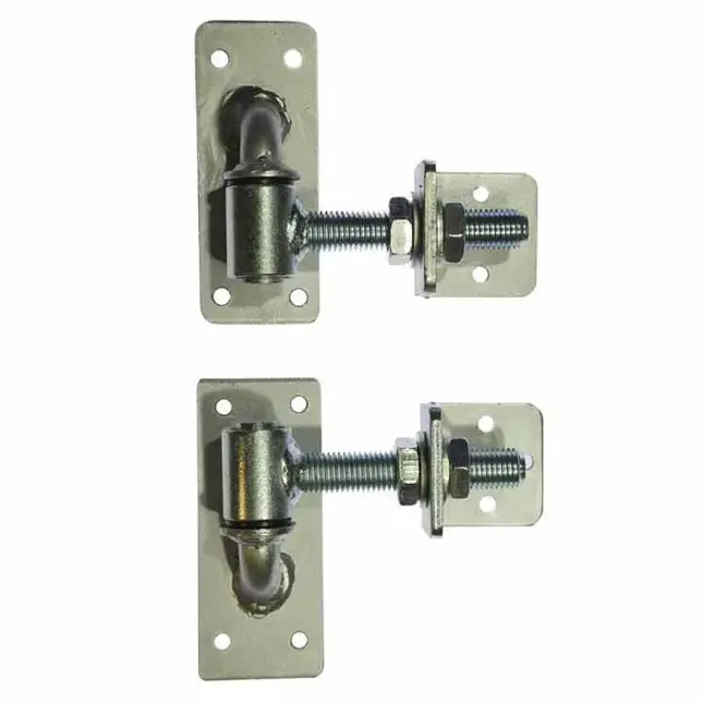 [HN480] Adjustable Bolt-On Gudgeon and Trunnion Hinges - Silver, 90x16mm Rod, Mount Plates - Pair