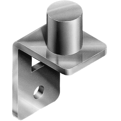[HN114] Round Tube Bolt-On Bottom Pin - 25mm, To Suit 25NB, Gudgeon Plate - Single