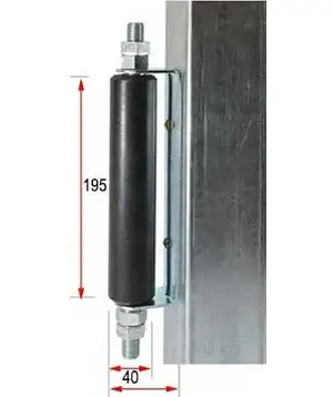 [WH188] Sliding Gate Side Roller Bracket - 195x40mm Black Roller, Silver Side Bracket