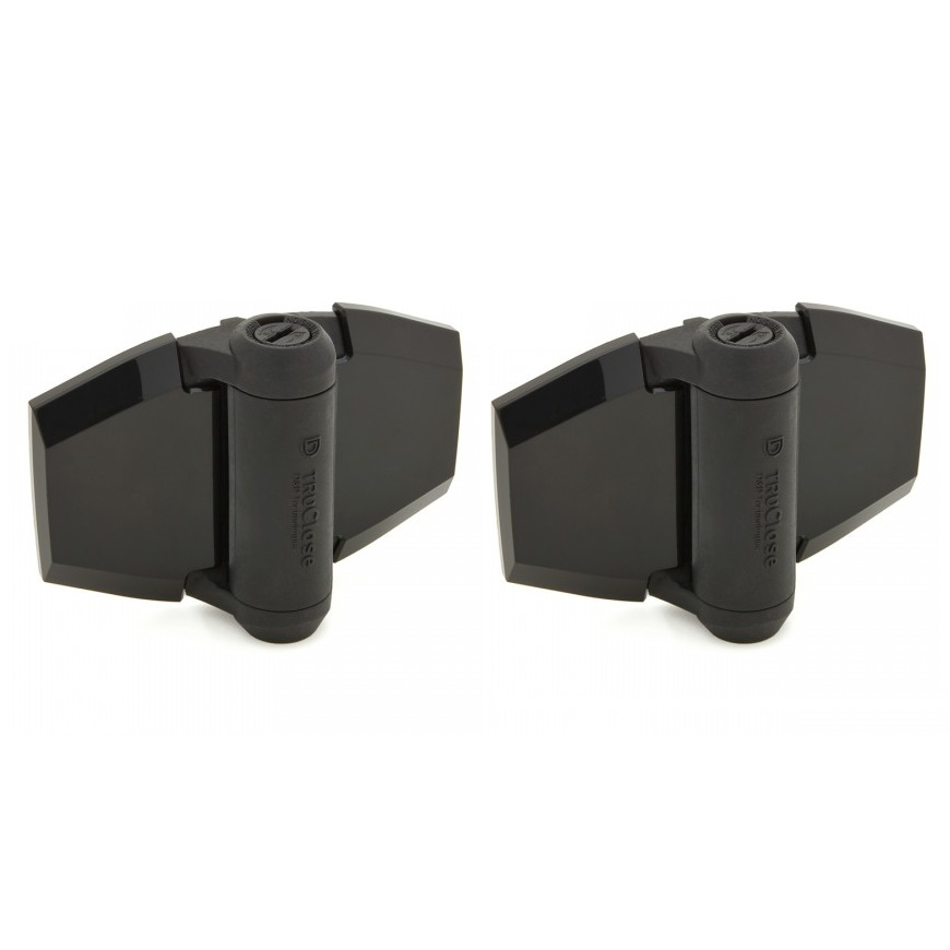 [HN747] D&D TruClose Adjustable Self Closing Hinges - 30kg, Black, For Vinyl/Wood, No Legs - Pair