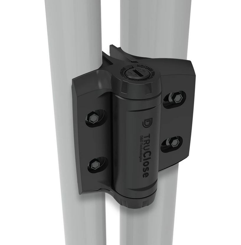 D&D TruClose Adjustable Round Self Closing Hinges - 70kg, Black, 48-51mm Frame, Two Legs - Pair