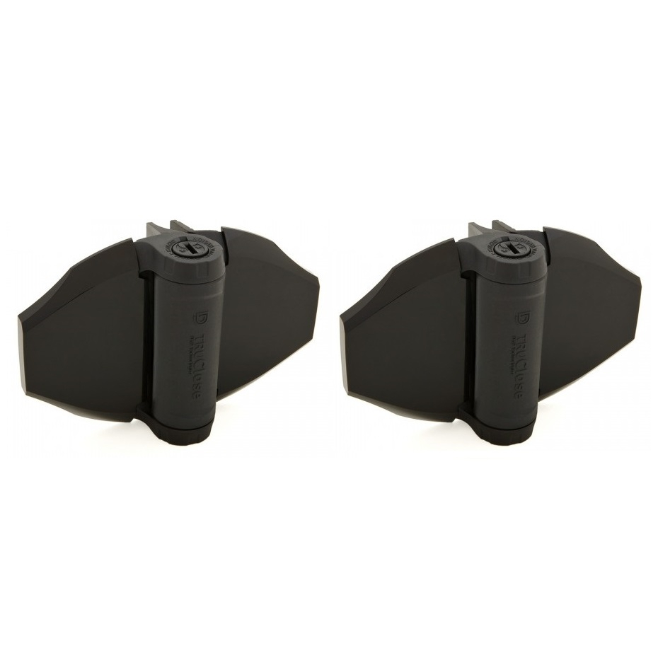 [HN768] D&D TruClose Adjustable Self Closing Hinges - 70kg, Black, For Vinyl/Wood, 21mm Gap, Two Legs - Pair