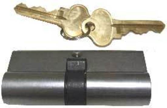 Euro Key Barrel, 70mm Full Cylinder, Keyed Alike - Satin Chrome