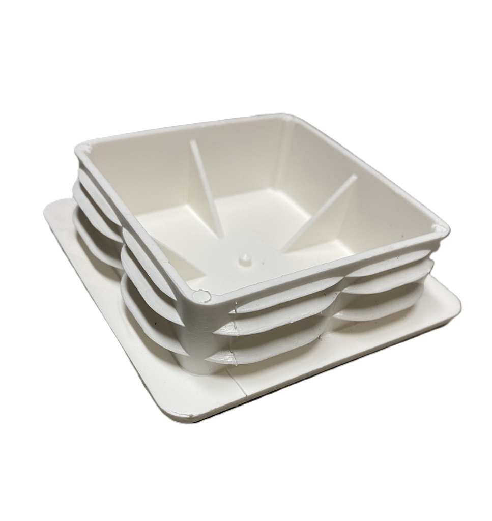 Square Plastic Cap 100x100mm (5-8mm wall) White