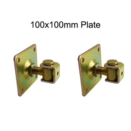 Adjustable Swing gate Hinge with Fixing Plate - 20mm neck 100X100 PLATE- pair