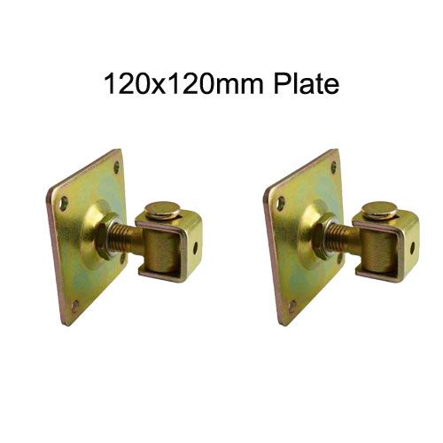 Adjustable Swing gate Hinge with Fixing Plate - 24mm neck  120x120 PLATE  - pair