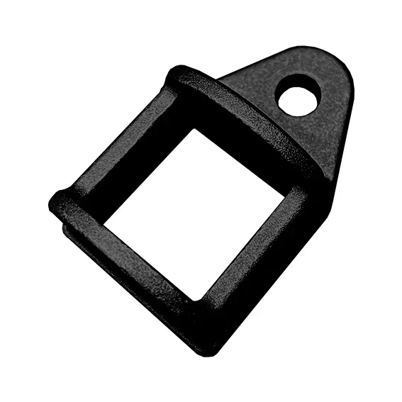 [BKRB509] Aluminium Fence Rail Bracket, 25x25mm Tube, Single Lug, 1 Hole - Black