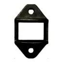 Aluminium Fence Rail Bracket, 38x25mm Wide Tube, Double Lug, 2 Hole - Black