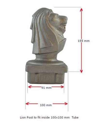 [MS946] Aluminium Lion Head Post Cap for  100x100 mm tube