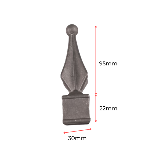 [MS712] Aluminium Fence Spear: Jasmine Female to fit over 25mm Square