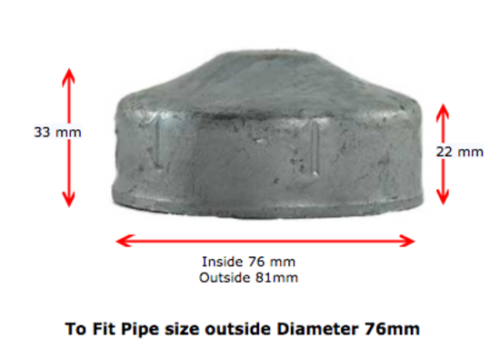 [CPSR550] Galvanised Round End Cap 76.1mm (65NB)