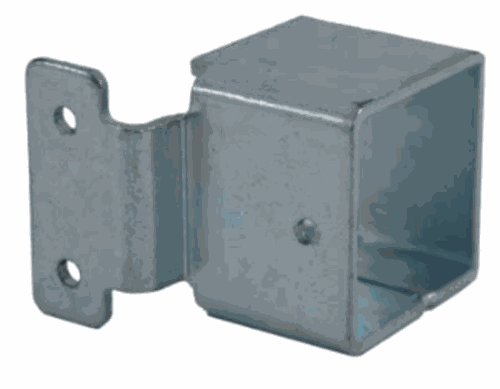 [BKRB600] Steel Fence Rail Bracket, 40x40mm Tube, Mounting Lug, 2 Hole