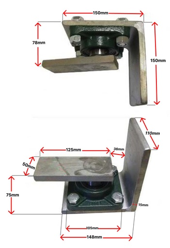 [HN405] Heavy Duty Swing Gate Bearing Hinges for gate up to 1200 kg - Top & Bottom hinge