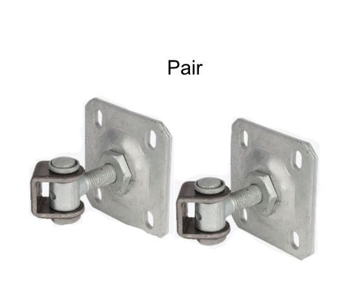 [HN286] Hot Dipped Galvanized Adjustable Hinge long neck with Fixing Plate - 20mm neck  - pair