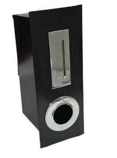 [LB012] Letter Box tall metal face Black