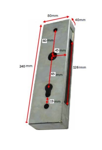 [FK944] Lock Box Gal 80x40x283 - weld on