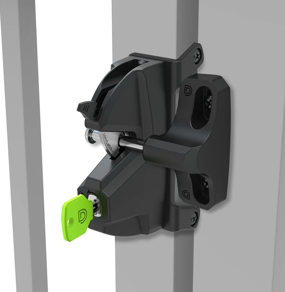 D&D LokkLatch Plus Gate Latch- Black Lock, Double Sided, Keyed ...