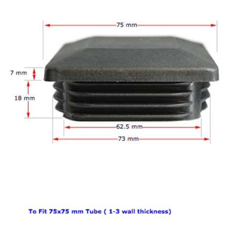 [CPPS380] Plastic Dome Cap 75x75mm 