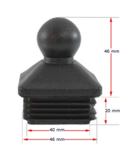 [CPPS356] Plastic Dome End cap 50x50mm (0.8-2.5mm wall thickness)