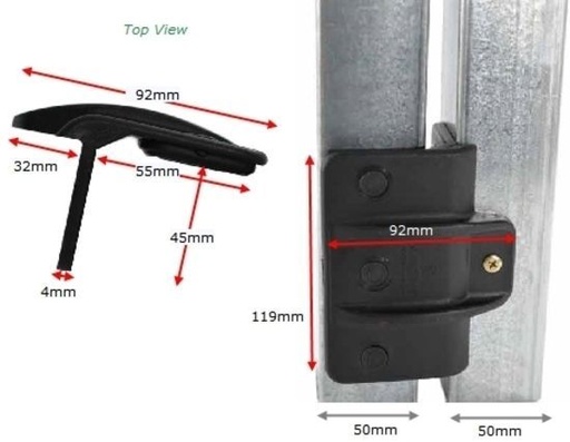 [GSRB947] D&D In-Frame Rubber Gate Stop - 119mm