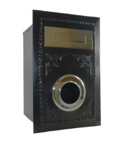 [LB042] Short Letter Box Metal Decorated black